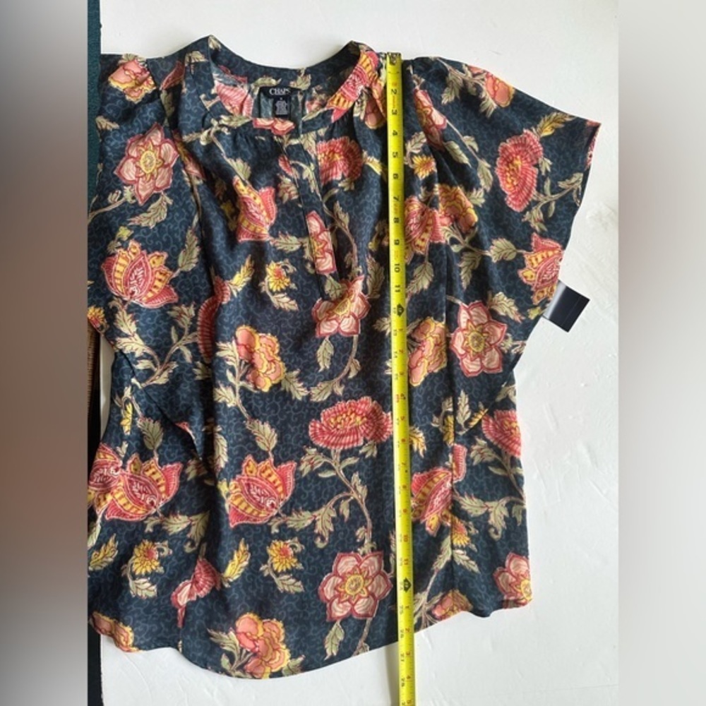 Chaps Women’s Size‎ M Blue Short Sleeve Henley-New - Picture 9 of 11